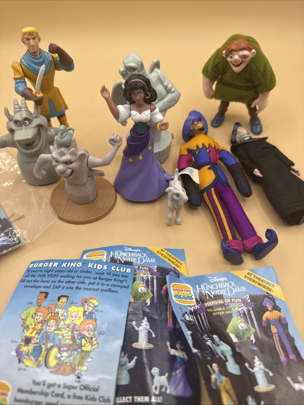 1996 Disney Burger King Kids Meal Toys Hunchback of Notre Dame Complete Set Of 8